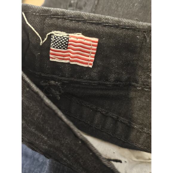 True Religion Ricky Jeans Size 38 Relaxed Straight Black Flap Pockets 38x32 - Picture 6 of 12